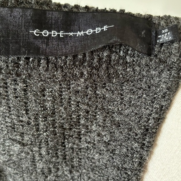 Code x Mode Charcoal gray V-Neck Boucle Knit Cardigan Sweater, size XS - Picture 13 of 16